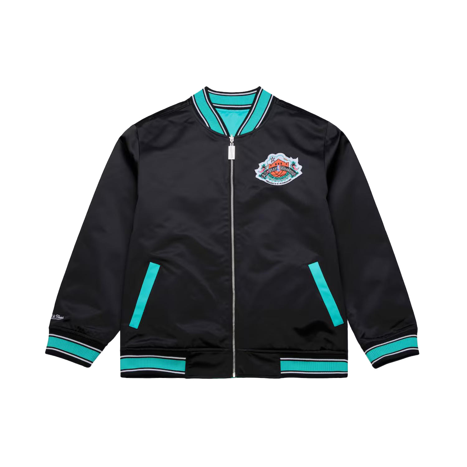 Levně Mitchell & Ness NBA All Star Spurs 1996 Reversible Satin Jacket - Pánské - Bunda Mitchell & Ness - Černé - JK13888-ASABKTL