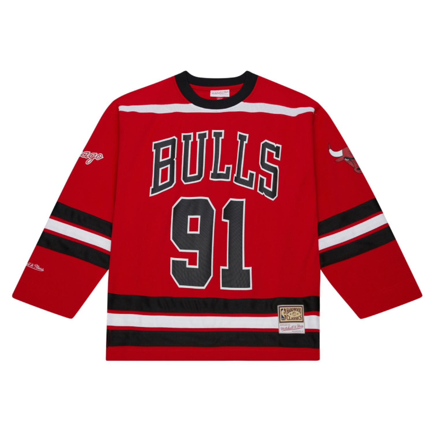 Mitchell & Ness NBA Maxxed Out Fashion Bulls Dennis Rodman Hockey Jersey - Pánské - Dres Mitchell & Ness - Červené - JY11282-CBURED1 - Velikost: M