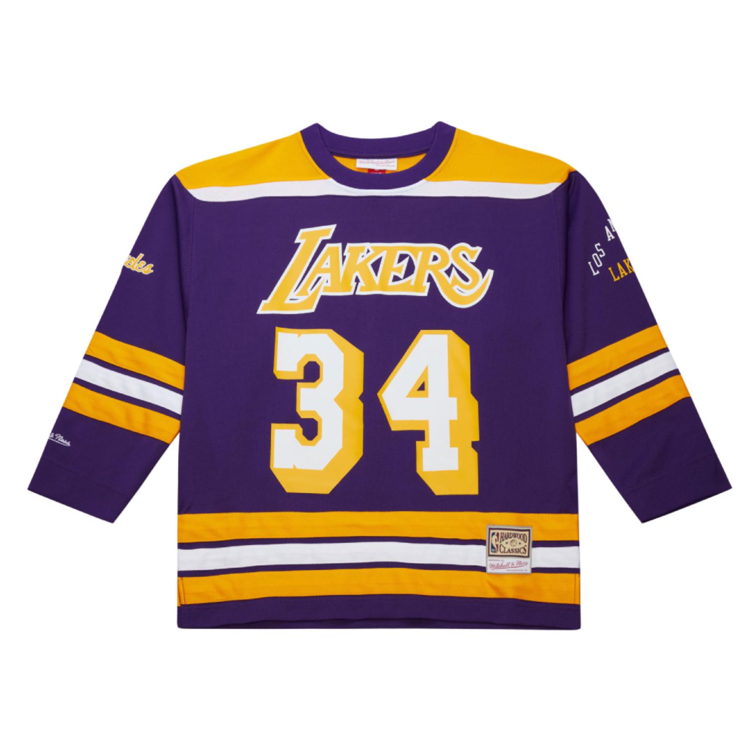 Mitchell & Ness NBA Maxxed Out Fashion Lakers 1997 Shaquille O'neal Hockey Jersey - Pánské - Dres Mitchell & Ness - Fialové - JY11282-LALPURP - Veliko