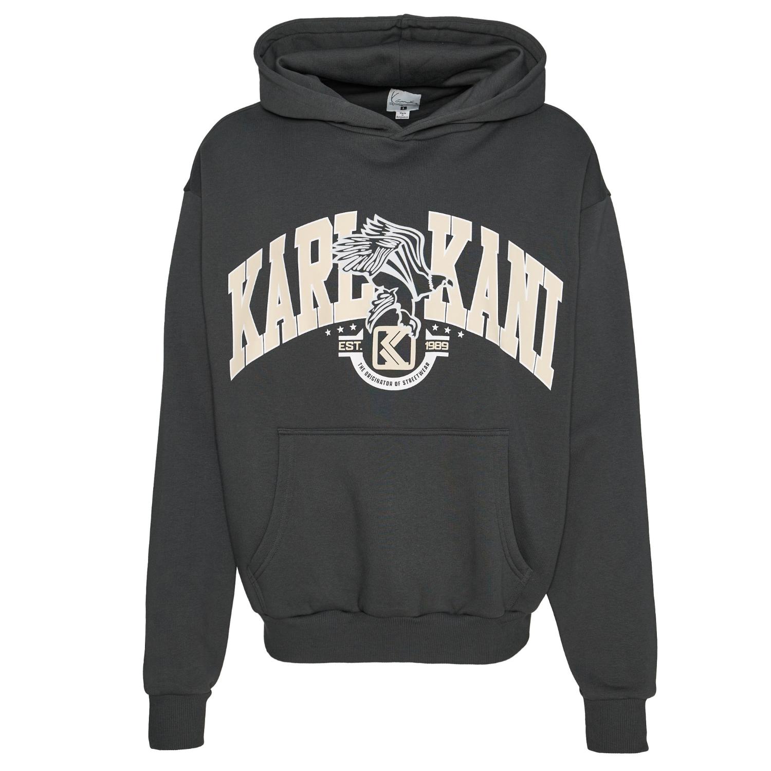 Karl Kani Og Eagle Print Os Hoodie Anthracite - Pánské - Mikina Karl Kani - Černé - 60210115 - Velikost: XL