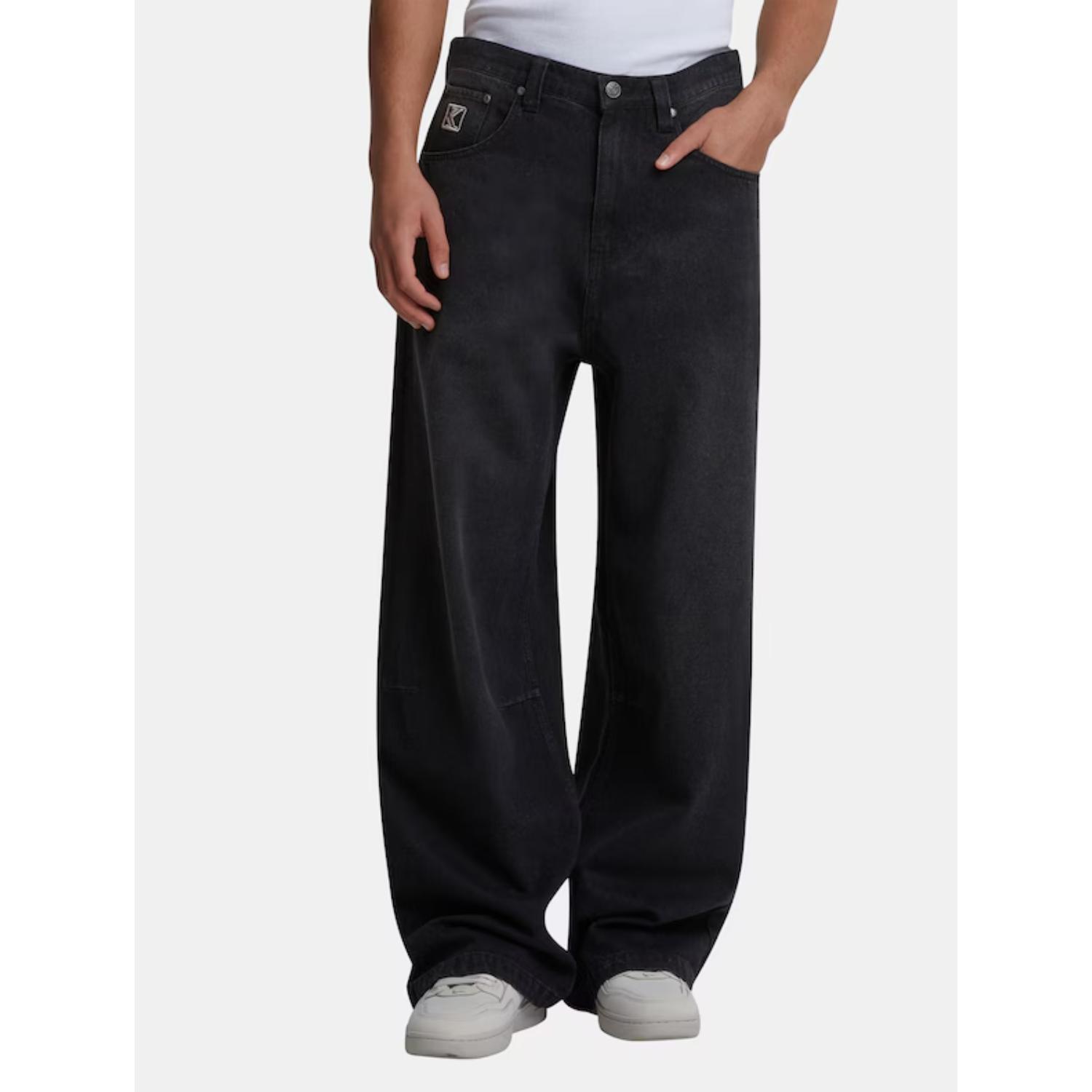 Karl Kani Og Washed Denim Baggy Pants Black - Pánské - Kalhoty Karl Kani - Černé - 60080015 - Velikost: 30
