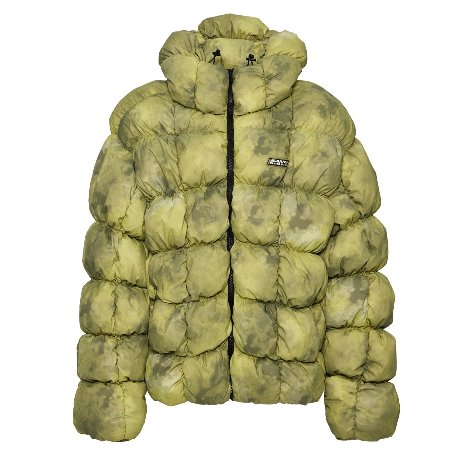 Karl Kani Sport Patch Square Quilted Tie Dye Puffer Jacket - Pánské - Bunda Karl Kani - Zelené - 60760018 - Velikost: XL