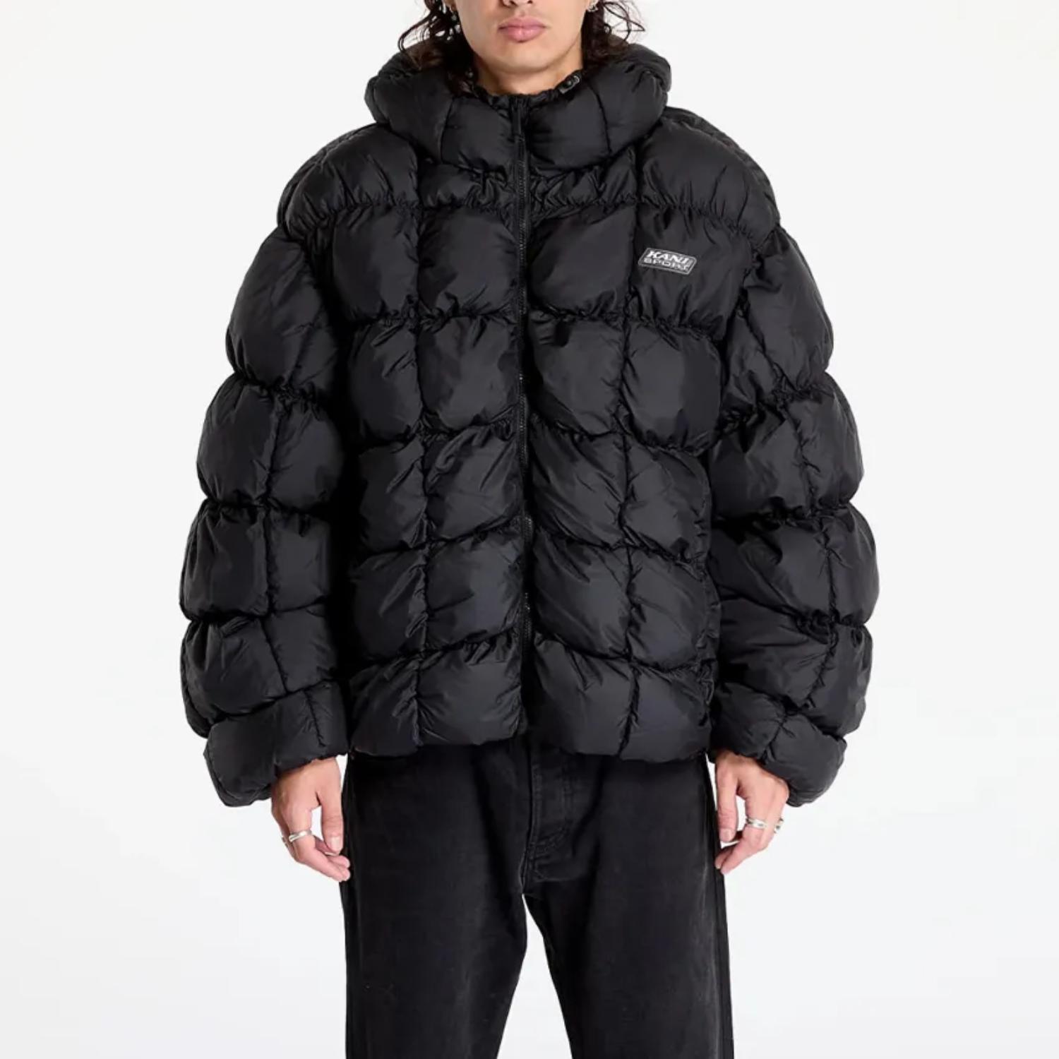 Levně Karl Kani Sport Patch Square Quilted Puffer Jacket - Pánské - Bunda Karl Kani - Černé - 60760019