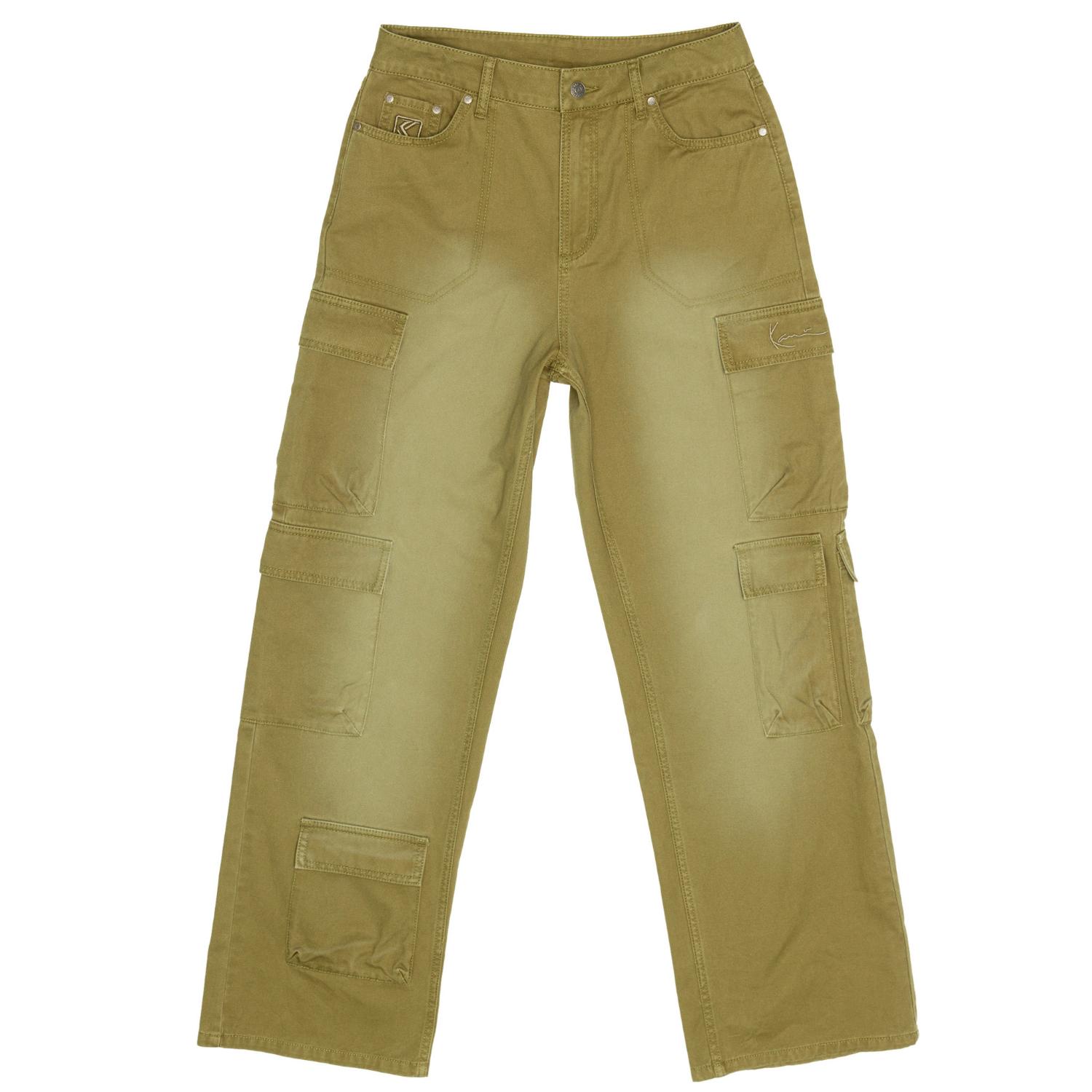 Karl Kani Signature Multipocket Wmns Cargo Pants Green - Dámské - Kalhoty Karl Kani - Zelené - 61050022 - Velikost: M