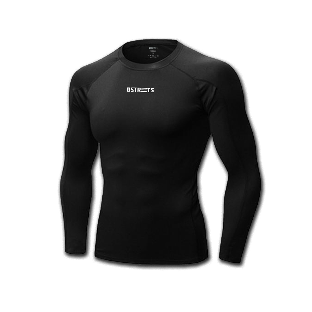Levně The Streets Longsleeve Compression Top Black - Pánské - Kompresní tričko s dlouhým rukávem The Streets - Černé - CLONGSLEEVEBLCK