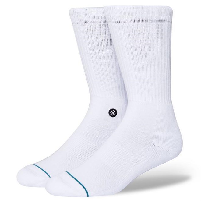 Stance Icon White Black Socks - Unisex - Ponožky Stance - Bílé - M311D14ICO - Velikost: L