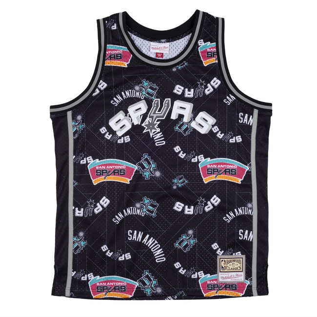 Mitchell & Ness San Antonio Spurs Swingman Jersey - Pánské - Dres Mitchell & Ness - Černé - MSPOBW19081-SASPTBK - Velikost: 2XL