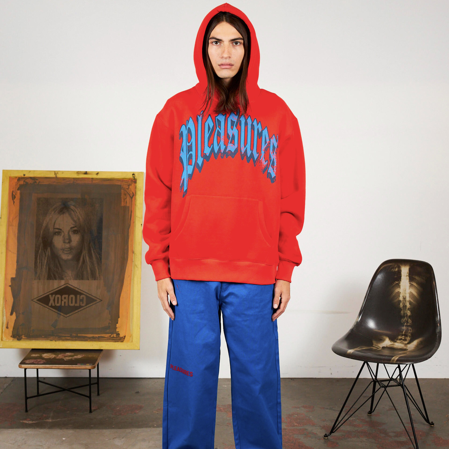 Pleasures Twitch Hoodie Burnt Orange - Pánské - Mikina Pleasures - Oranžové - P24SP027-ORANGE - Velikost: L