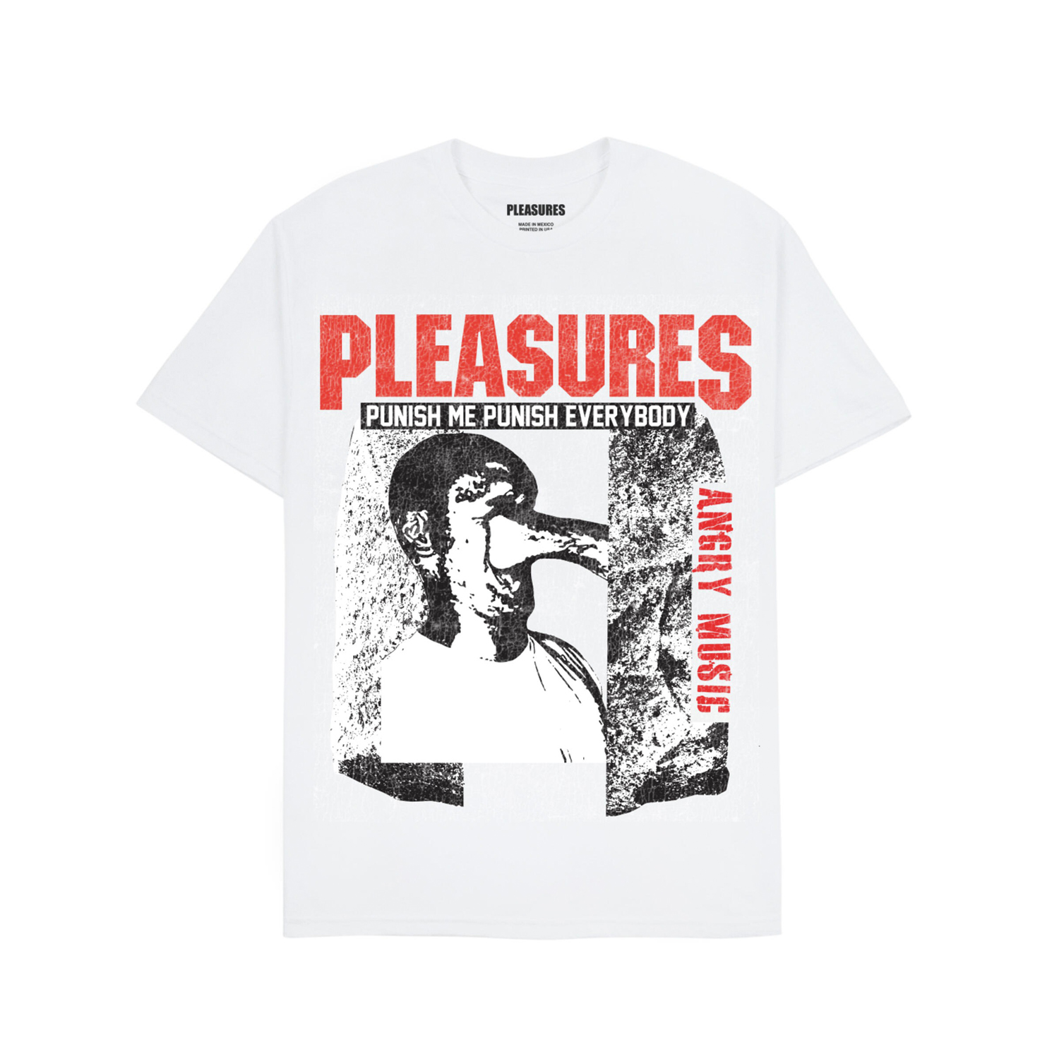 Pleasures Punish Tee White - Pánské - Triko Pleasures - Bílé - P24SP047-WHITE - Velikost: M