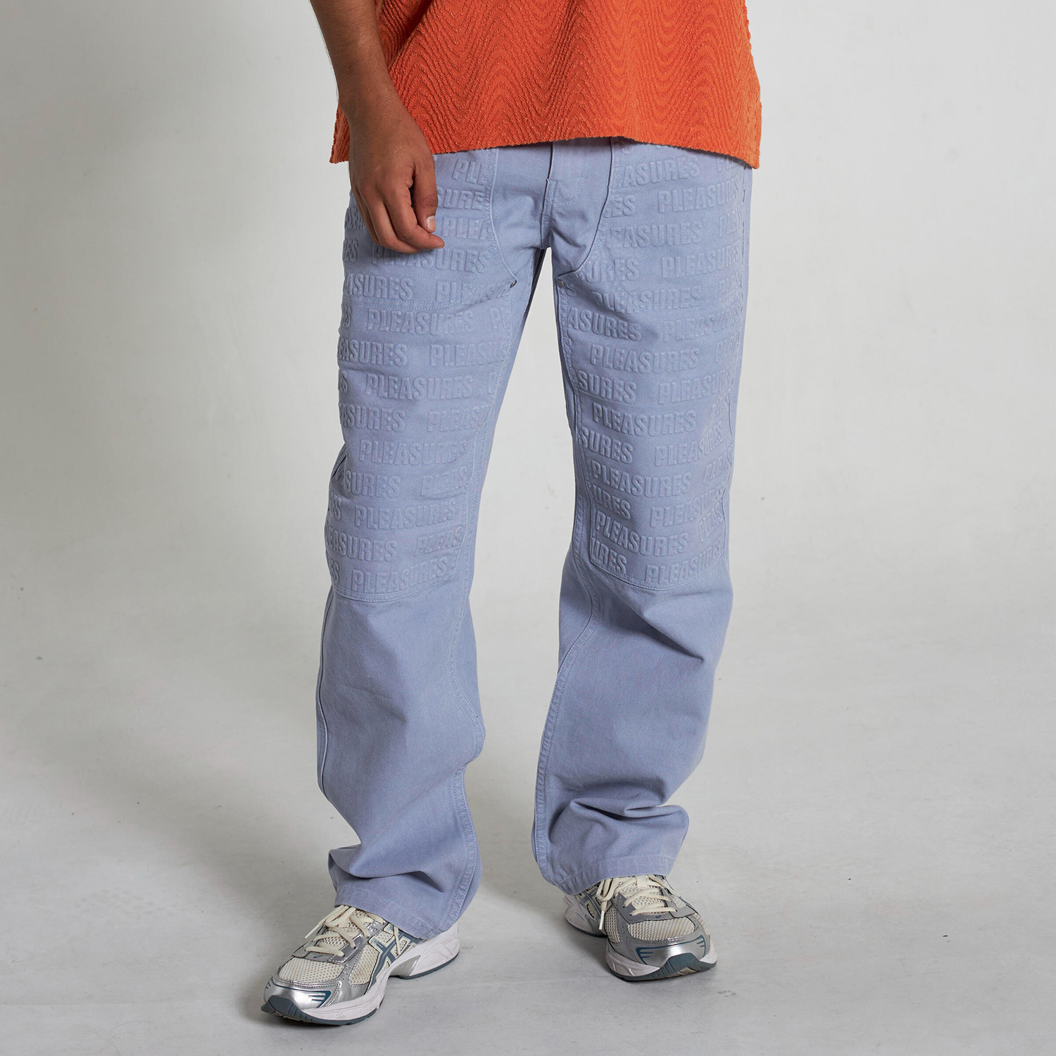 Pleasures Impact Double Knee Pants Slate - Pánské - Kalhoty Pleasures - Modré - P24SU005-SLATE - Velikost: 36