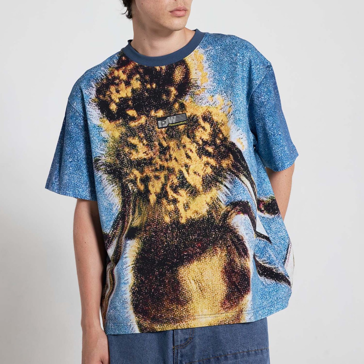 Pleasures Honeybee Heavyweight Tee - Pánské - Triko Pleasures - Modré - P24SU016-BLUE - Velikost: 2XL