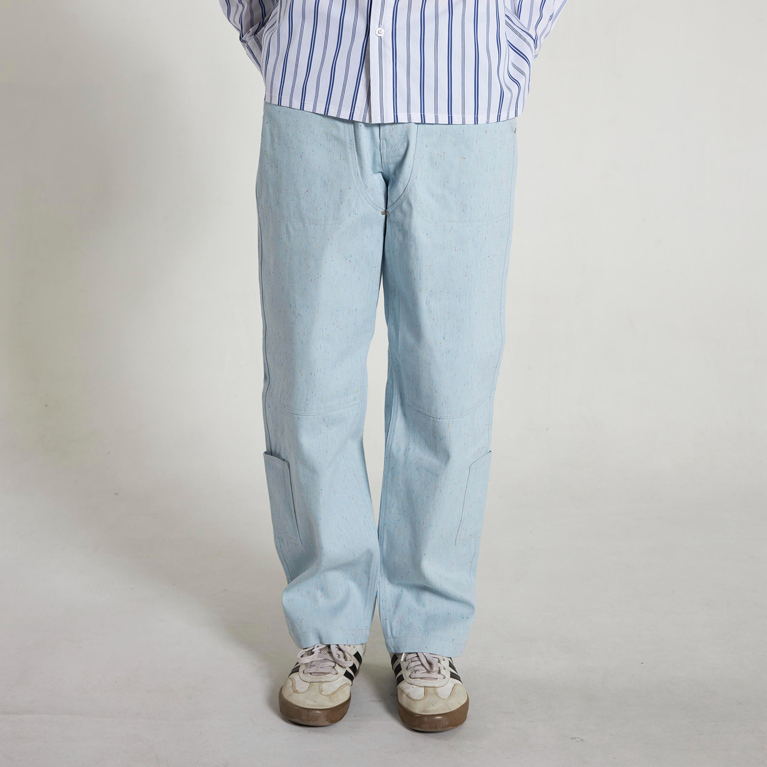 Pleasures Ultra Work Jeans Light Indigo - Pánské - Kalhoty Pleasures - Modré - P24SU035-INDIGO - Velikost: 28