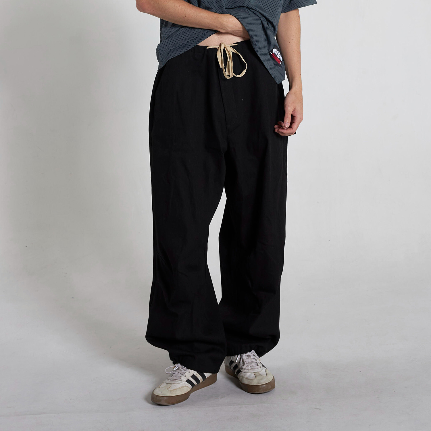 Pleasures Wander Wide Leg Pants Black - Pánské - Kalhoty Pleasures - Černé - P24SU039-BLACK - Velikost: M