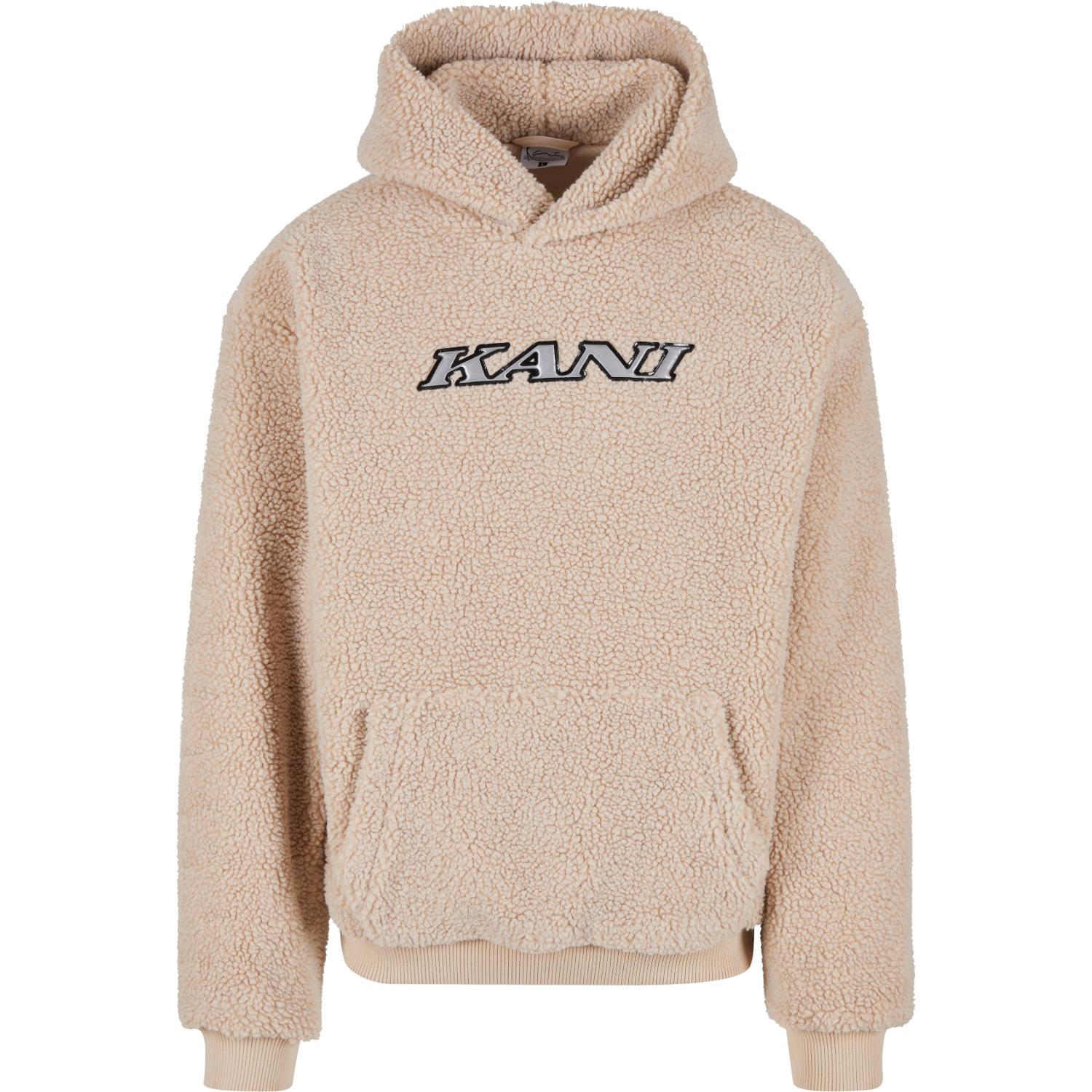 Karl Kani Silver Teddy Hoodie Beige - Pánské - Mikina Karl Kani - Hnědé - PD00007583 - Velikost: XL