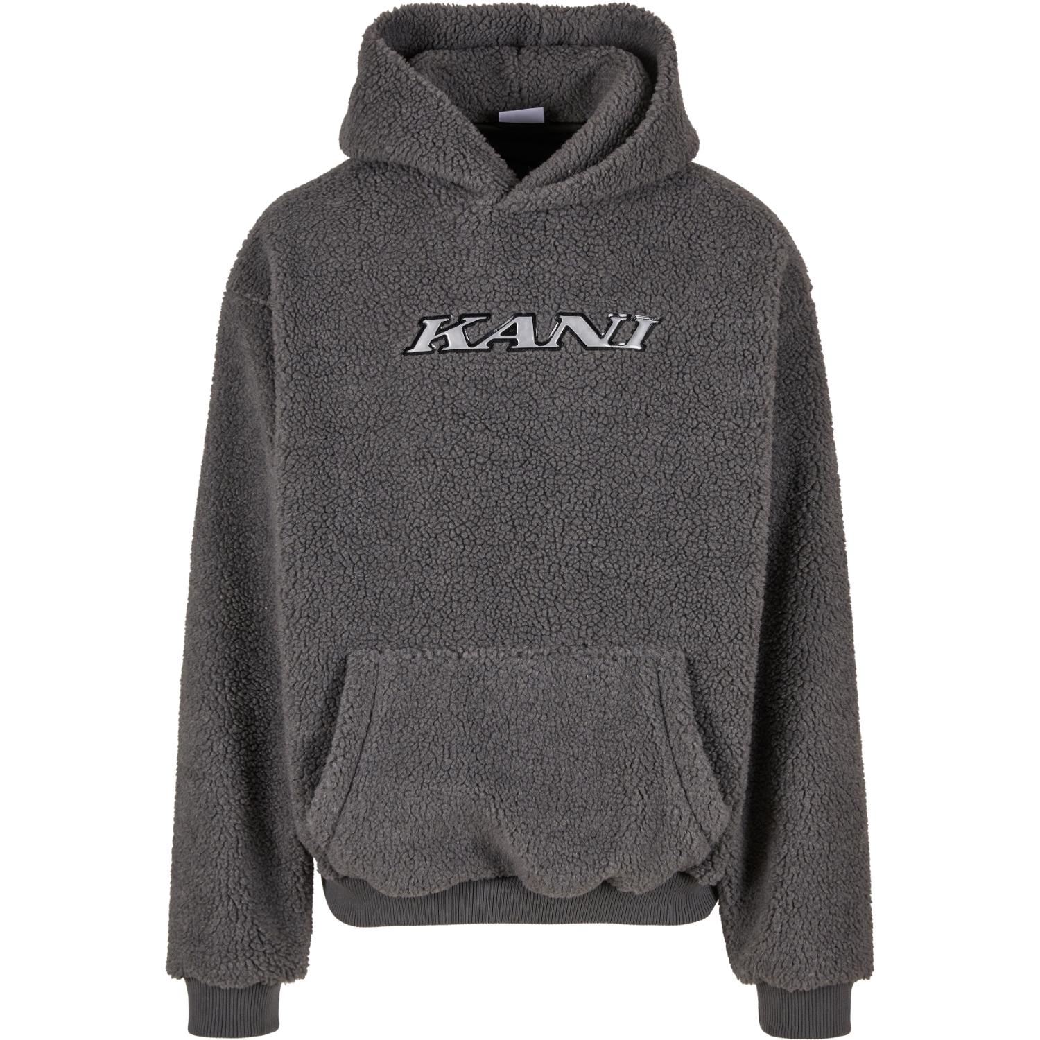 Karl Kani Silver Teddy Hoodie Grey - Pánské - Mikina Karl Kani - Šedé - PD00007584 - Velikost: L