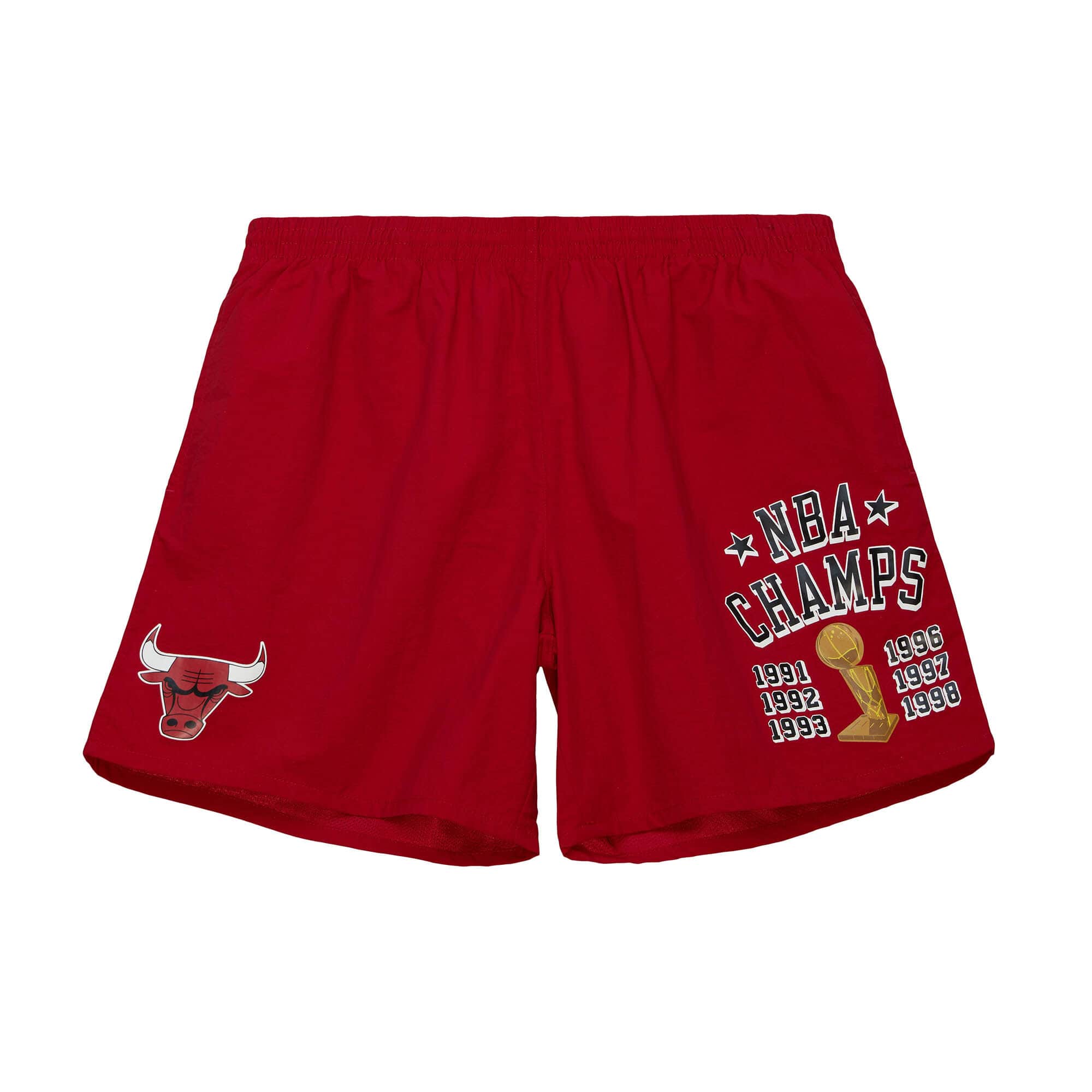 Mitchell & Ness NBA Chicago Bulls Team Heritage Woven Shorts - Pánské - Kraťasy Mitchell & Ness - Červené - PSHR5404-CBUYYPPPSCAR - Velikost: XL