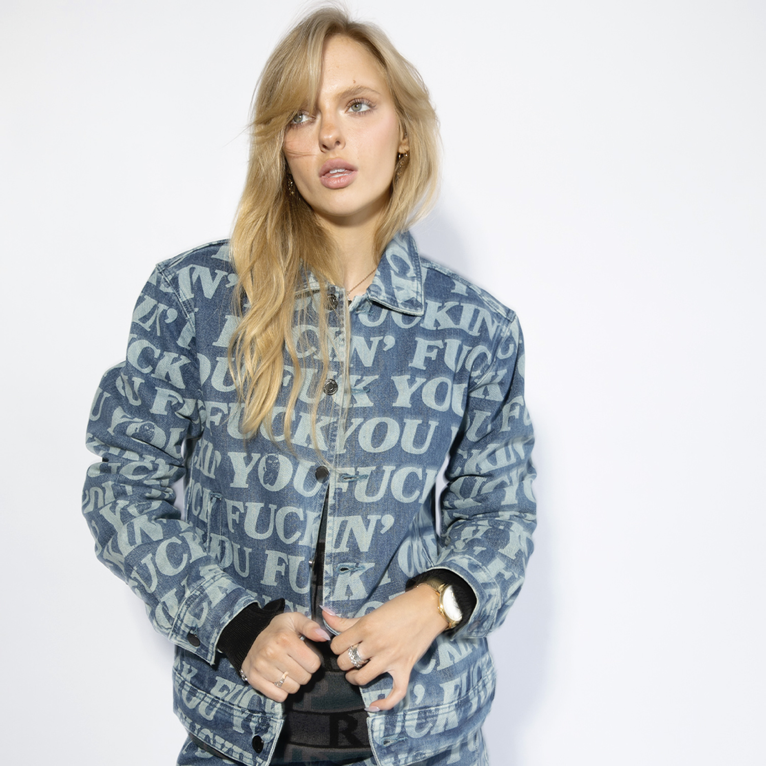Rip N Dip Fuckin Fuck Denim Jacket - Pánské - Bunda Rip N Dip - Modré - RND9903