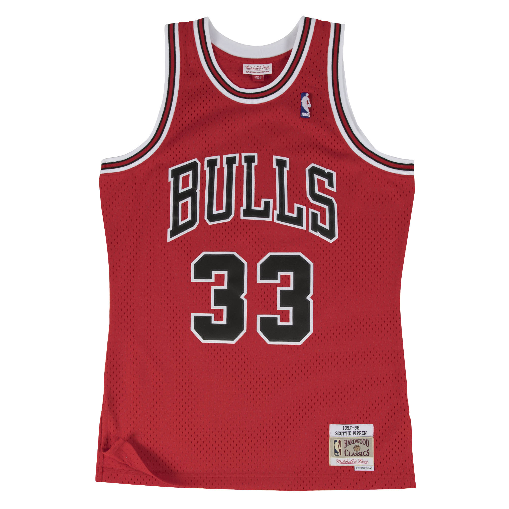 Levně Mitchell & Ness Chicago Bulls Scottie Pippen Swingman Jersey - Pánské - Dres Mitchell & Ness - Červené - SMJYGS18153-CBUSCAR97SPI