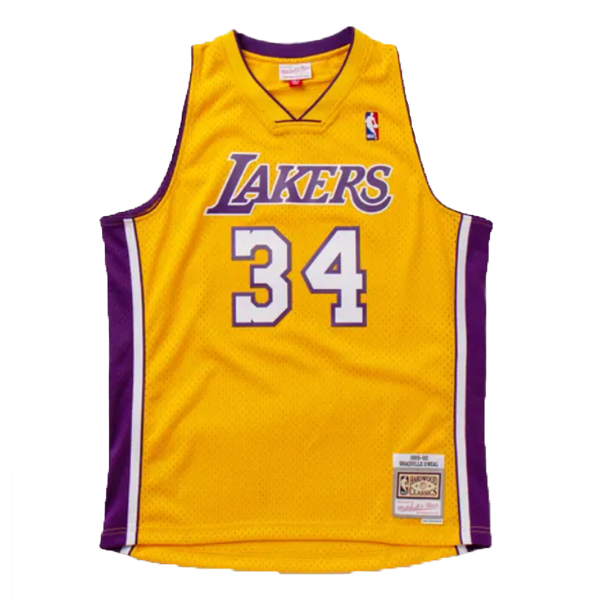 Mitchell & Ness Los Angeles Lakers Shaquille O'neal Swingman Jersey - Pánské - Dres Mitchell & Ness - Žluté - SMJYGS18179-LALLTGD99SON - Velikost: XL