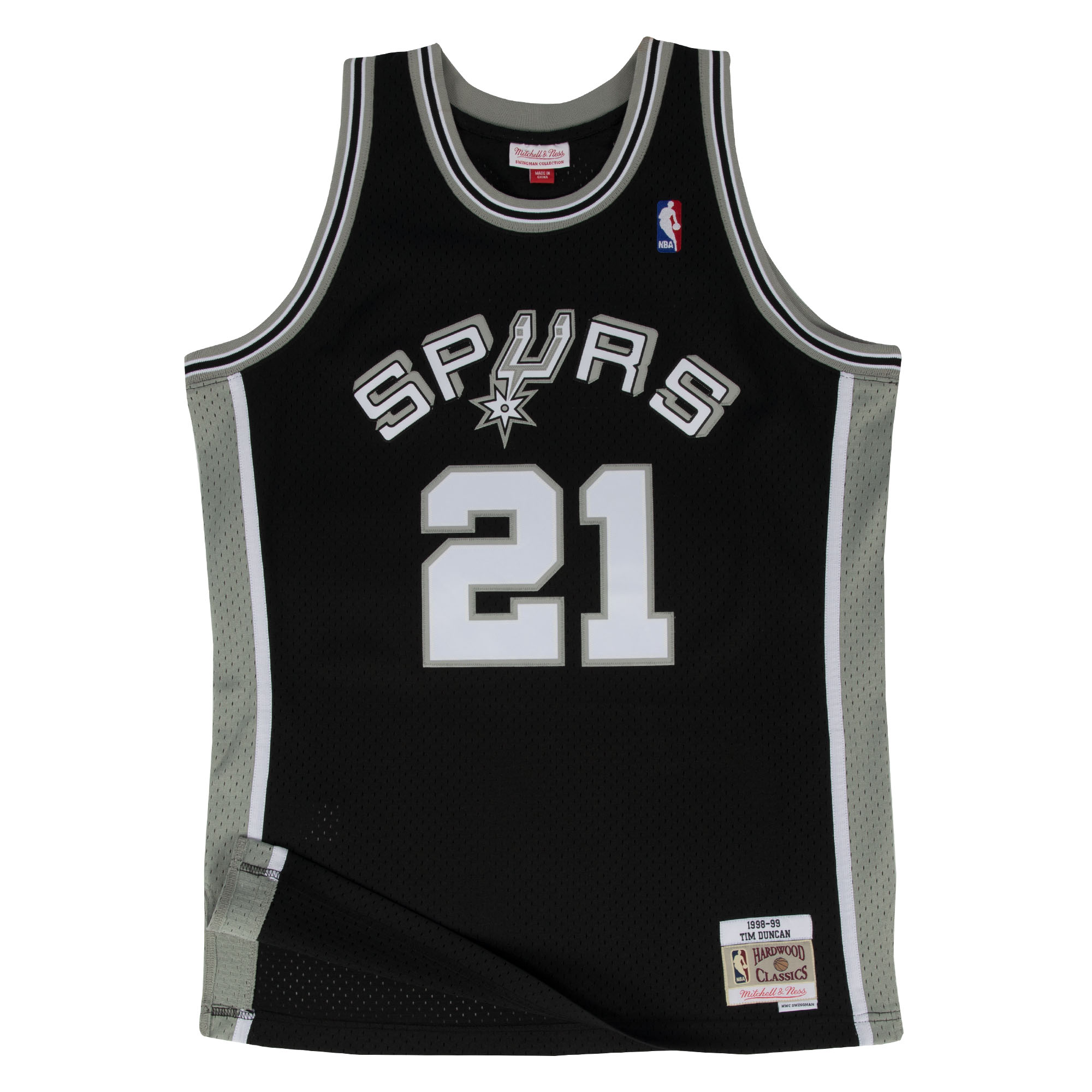 Mitchell & Ness NBA Swingman Jersey San Antonio Spurs Tim Duncan - Pánské - Dres Mitchell & Ness - Černé - SMJYGS18208-SASBLCK98TDU - Velikost: S