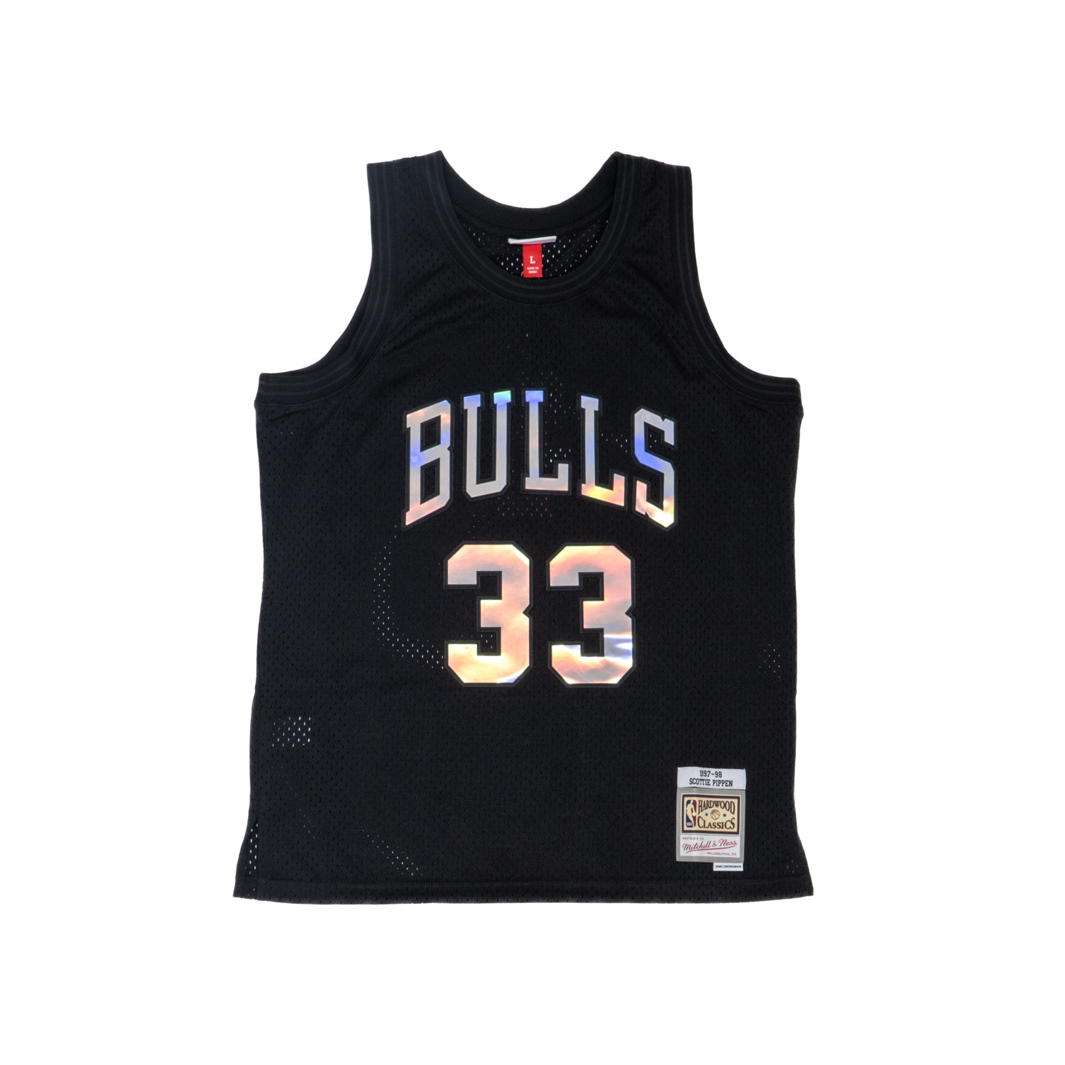 Levně Mitchell & Ness Iridescent Swingman Scottie Pippen Jersey - Pánské - Dres Mitchell & Ness - Černé - SMJYLF19035-CBUBLCK97SPI