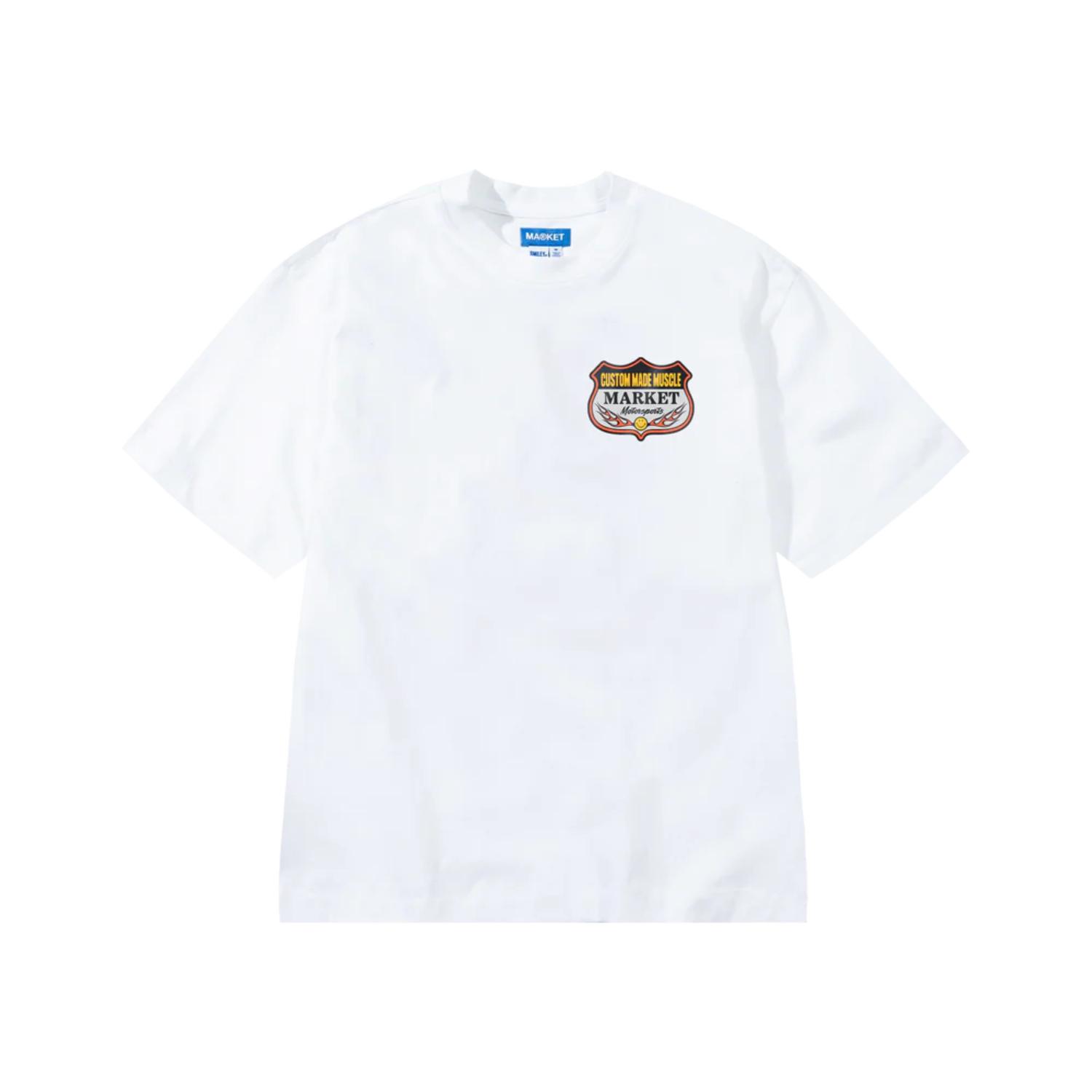 Levně Market Smiley Burnt Rubber T-Shirt White - Pánské - Triko MARKET - Bílé - SS0220-WHITE