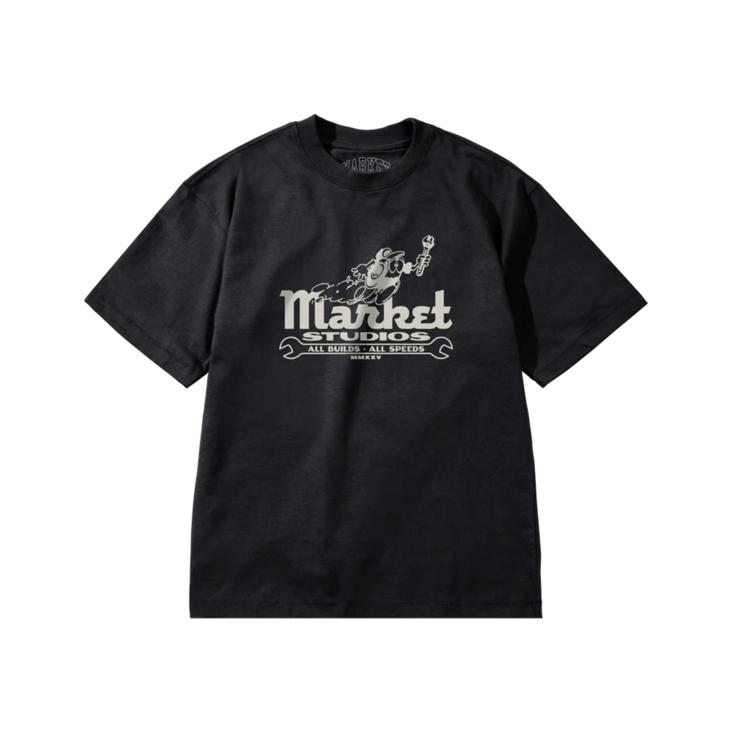 Levně Market Speed And Quality T-Shirt Pirate Black - Pánské - Triko MARKET - Černé - SS0231-BLACK