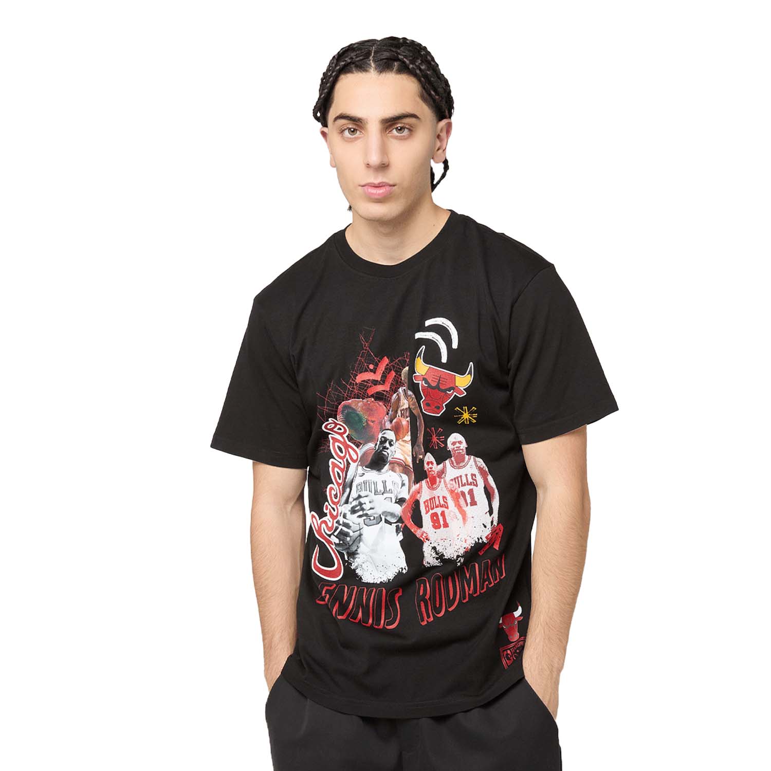 Levně Mitchell & Ness NBA Classic Sport Bulls Player Tee - Pánské - Triko Mitchell & Ness - Černé - SS13661-CBUBLCK
