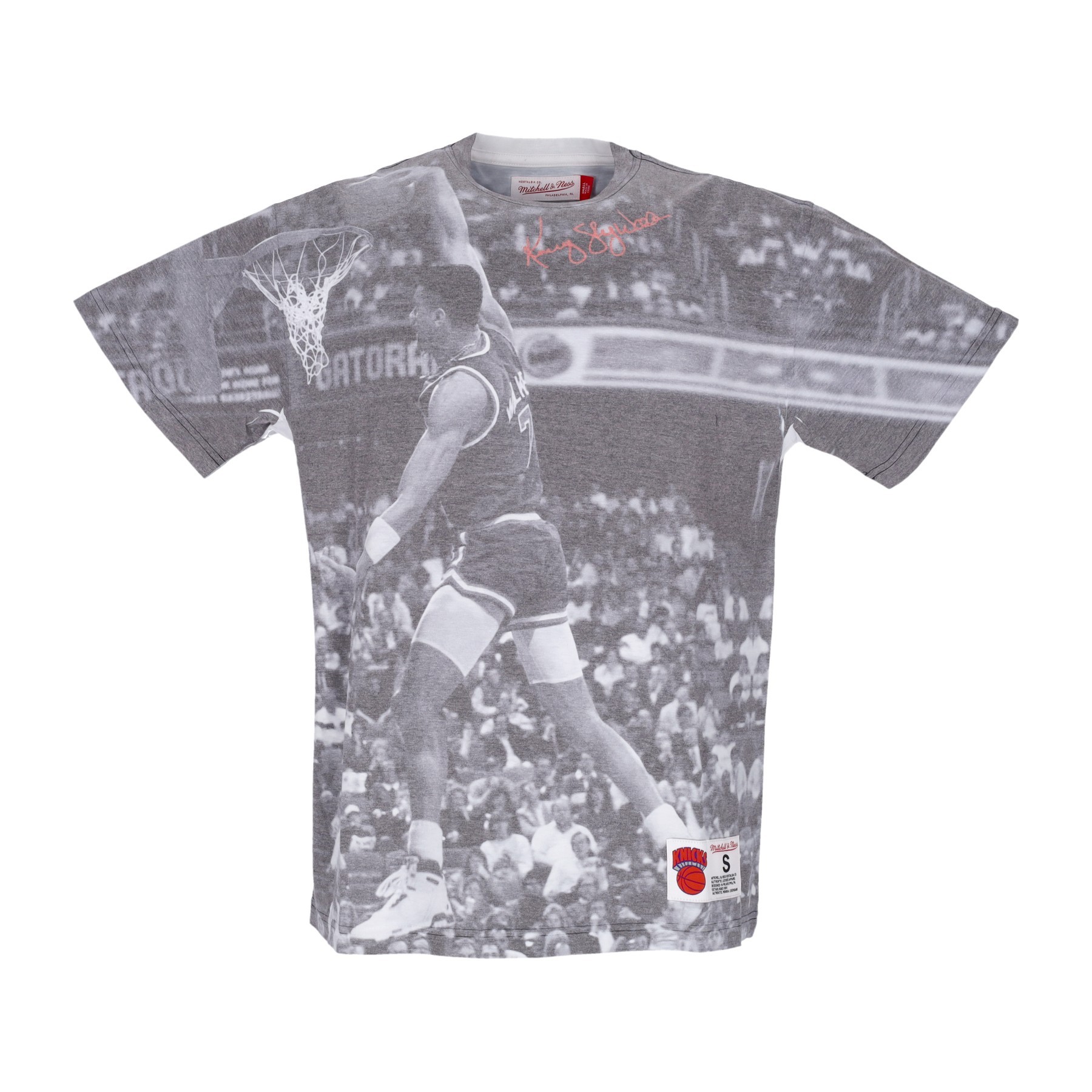Mitchell & Ness Kenny Walker Above The Rim Sublimated S/S Tee - Pánské - Triko Mitchell & Ness - Šedé - TCRW3401-NYKYYKWKWHIT - Velikost: 2XL