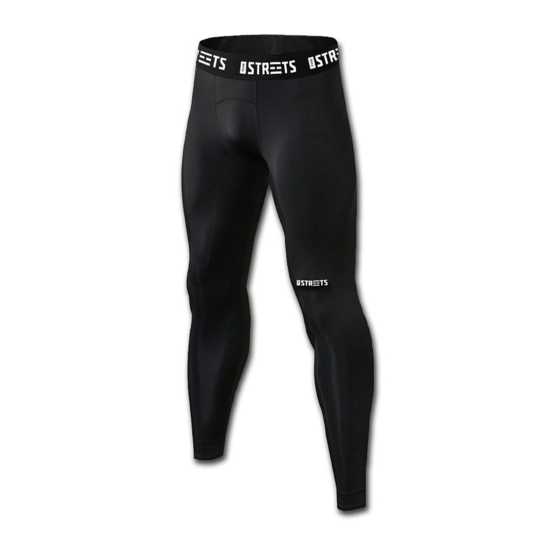 Levně The Streets Black Compression Tights - Pánské - Kompresní legíny The Streets - Černé - CLEGGINGSBLCK