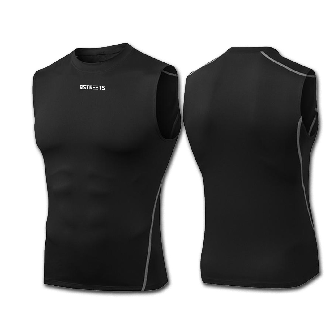 The Streets Sleeveless Compression Top Black - Pánské - Triko The Streets - Černé - STRTSCTPBLCK - Velikost: M