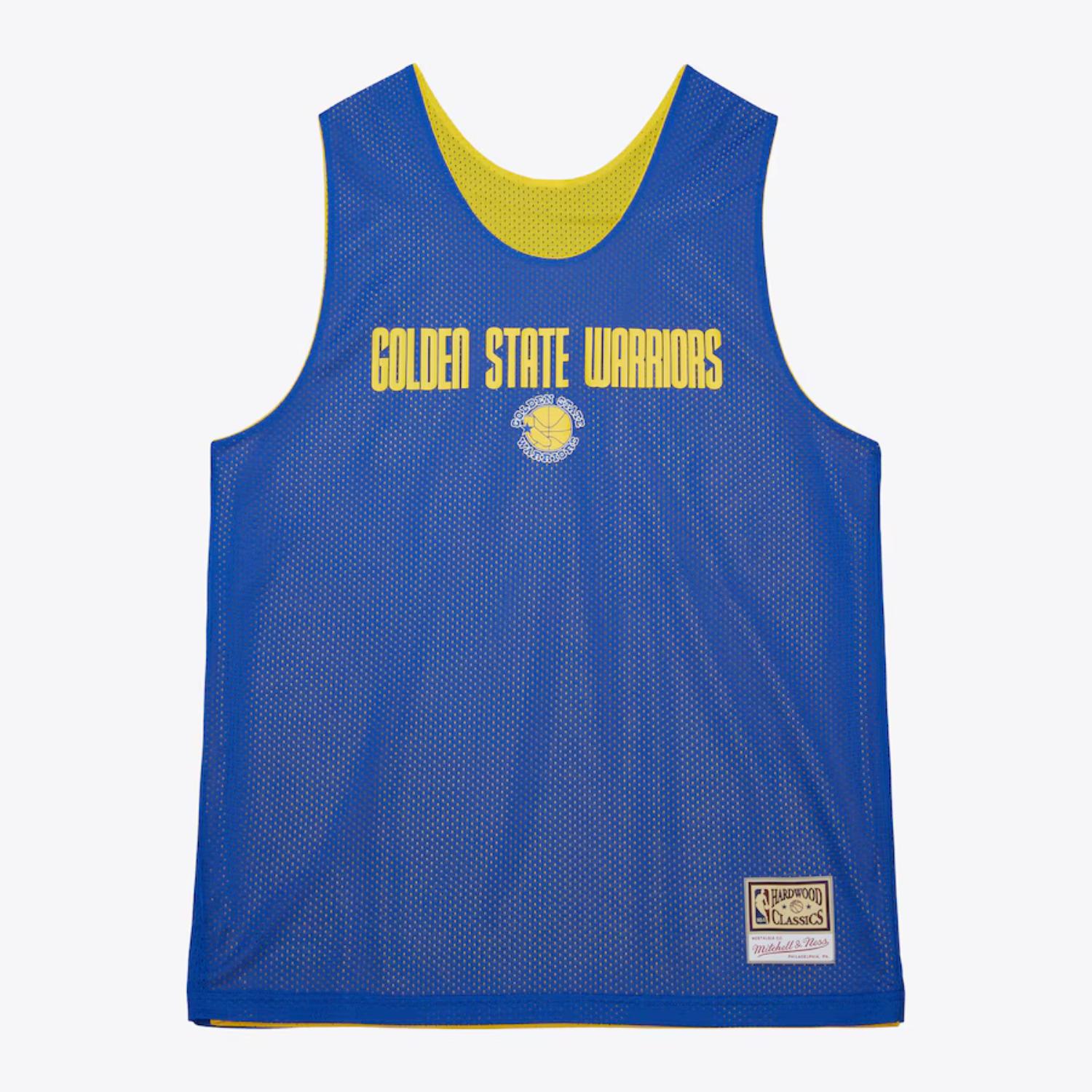 Mitchell & Ness NBA Team Glory Reversible Mesh Warriors Top - Pánské - Dres Mitchell & Ness - Žluté - TP10120-GSWBLUE - Velikost: M