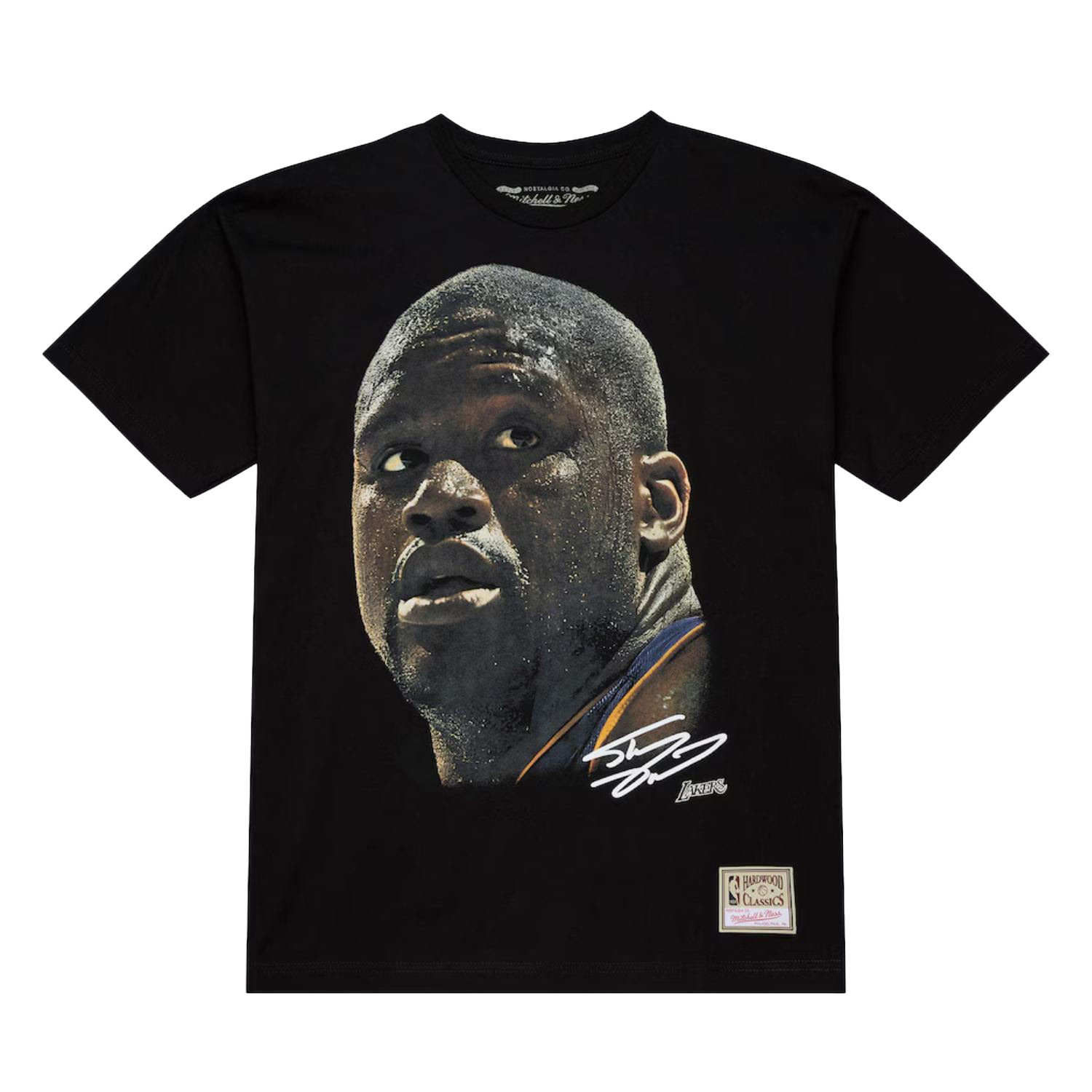 Mitchell & Ness NBA Real Lakers Shaquille O'neal Big Face Tee - Pánské - Triko Mitchell & Ness - Černé - TP12224-LALBLCK - Velikost: XL