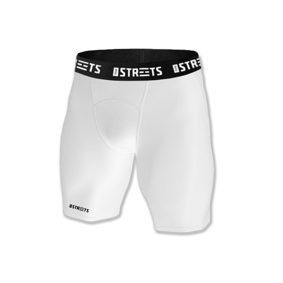 The Streets Compression Shorts White - Pánské - Kraťasy The Streets - Bílé - STRTSCSHRTSWHT - Velikost: S