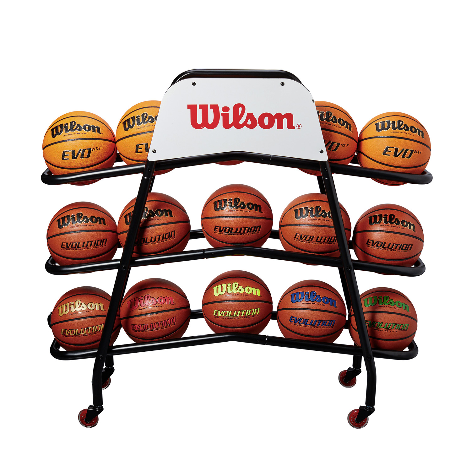 Wilson Deluxe Basketball Cart 15 Balls - Unisex - Doplněk Wilson - Černé - WTB181800 - Velikost: UNI