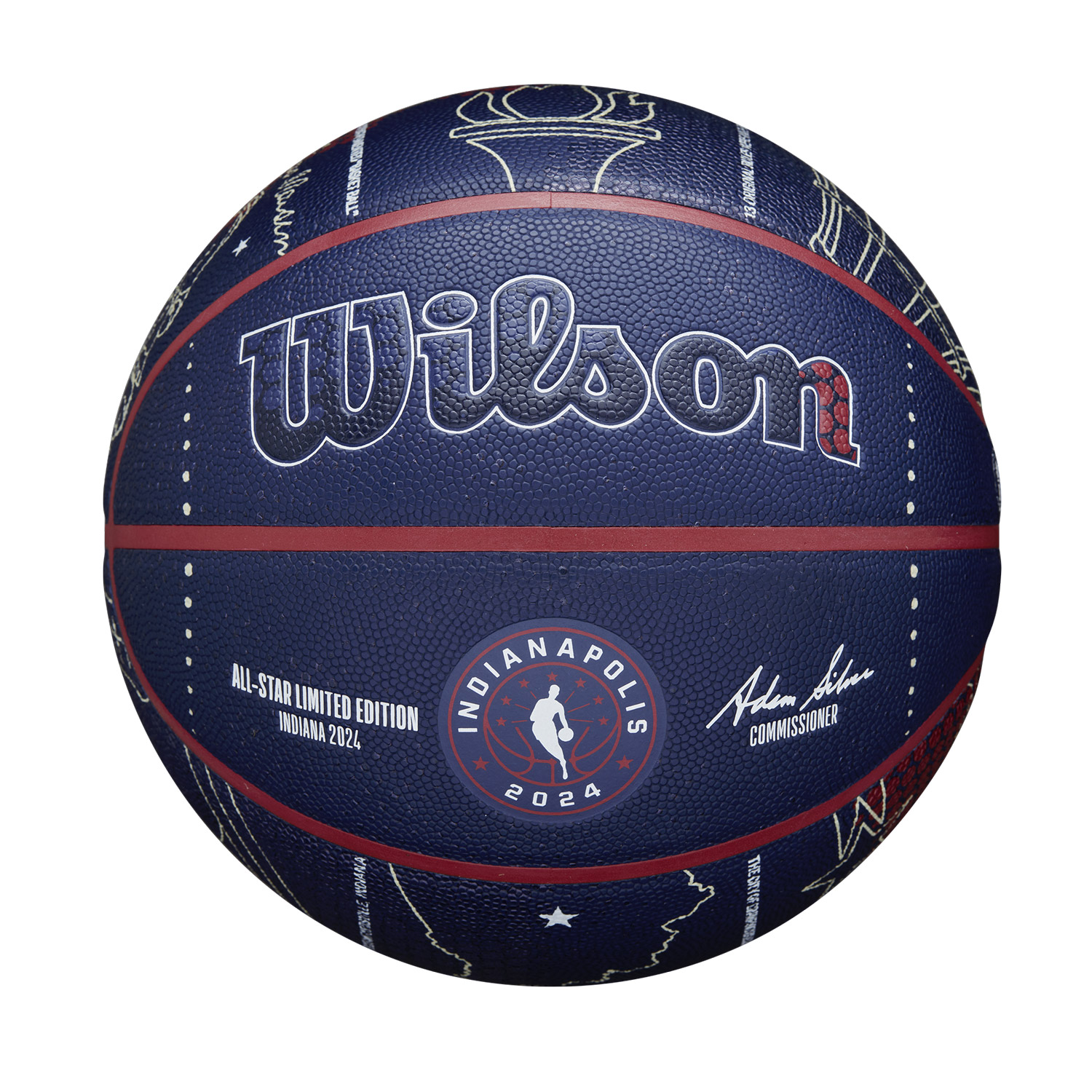 Levně Wilson 2024 NBA All Star Collector Basketball Size 7 - Unisex - Míč Wilson - Modré - WZ2015601XB7