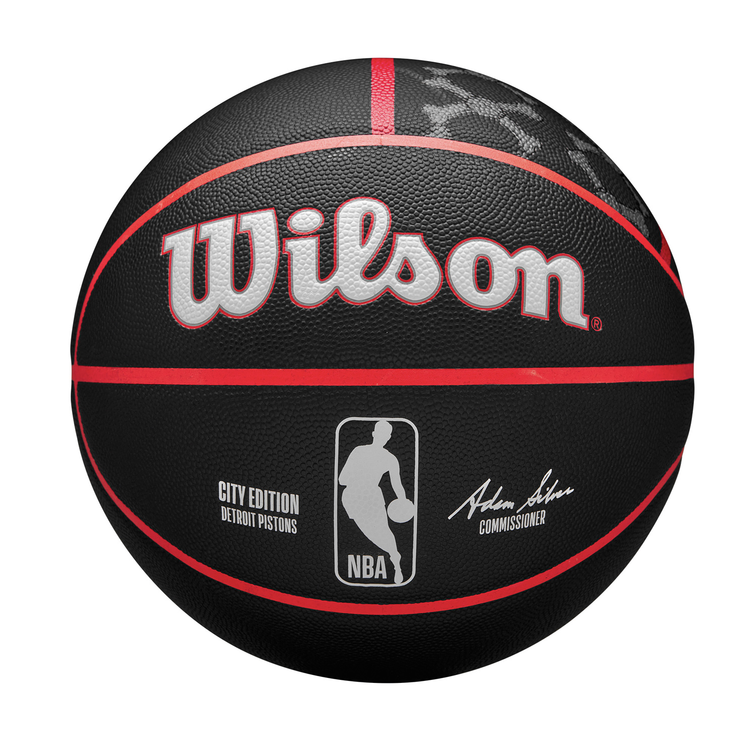 Levně Wilson 2023 NBA Team City Collection Detroit Pistons Size 7 - Unisex - Míč Wilson - Černé - WZ4024109ID7