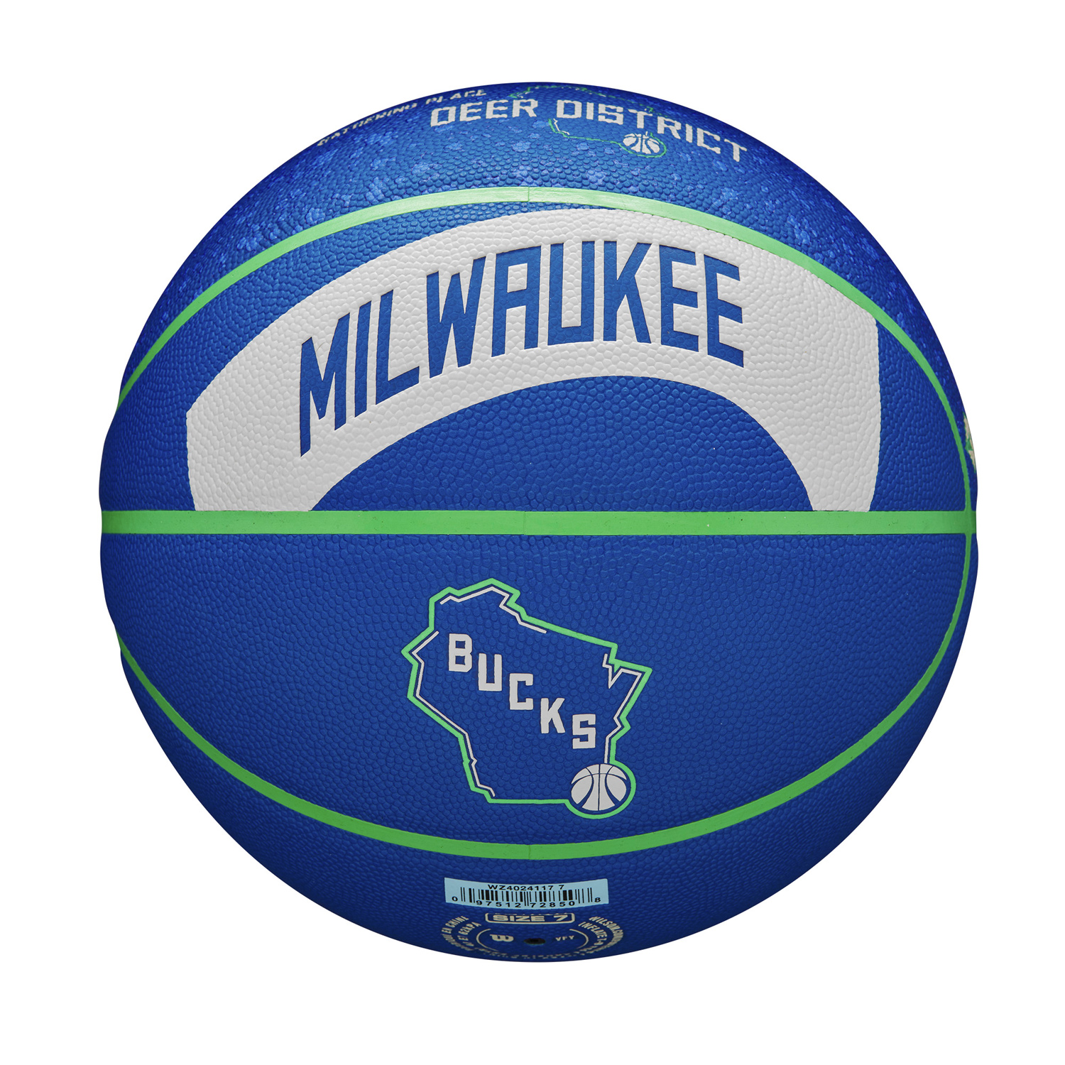 Wilson 2023 NBA Team City Collector MiWaukee Bucks Size 7 - Unisex - Míč Wilson - Modré - WZ4024117ID7 - Velikost: 7