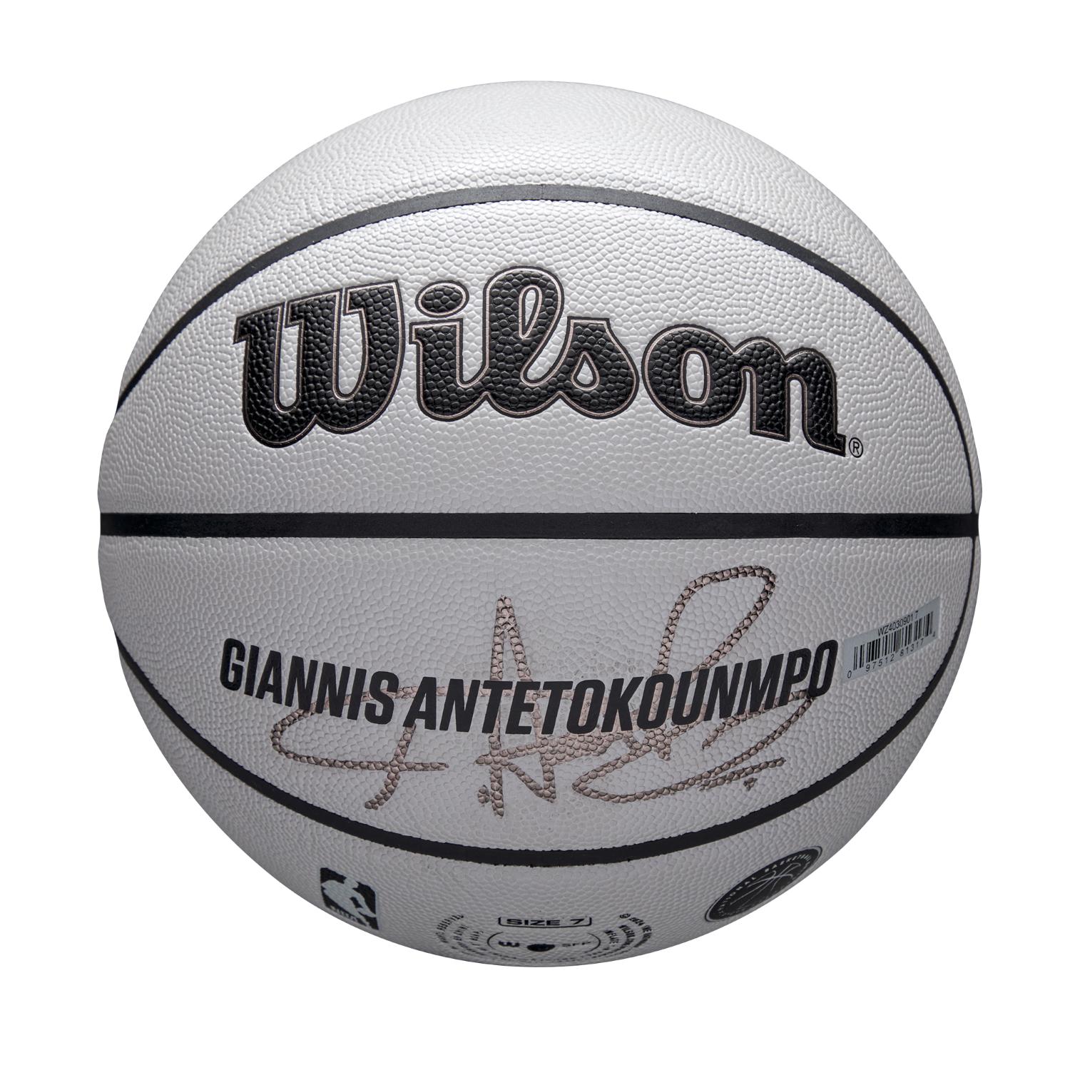 Wilson NBA Player Icon UV Giannis Antetokounmpo Size 7 - Unisex - Míč Wilson - Bílé - WZ4030901XB7 - Velikost: 7