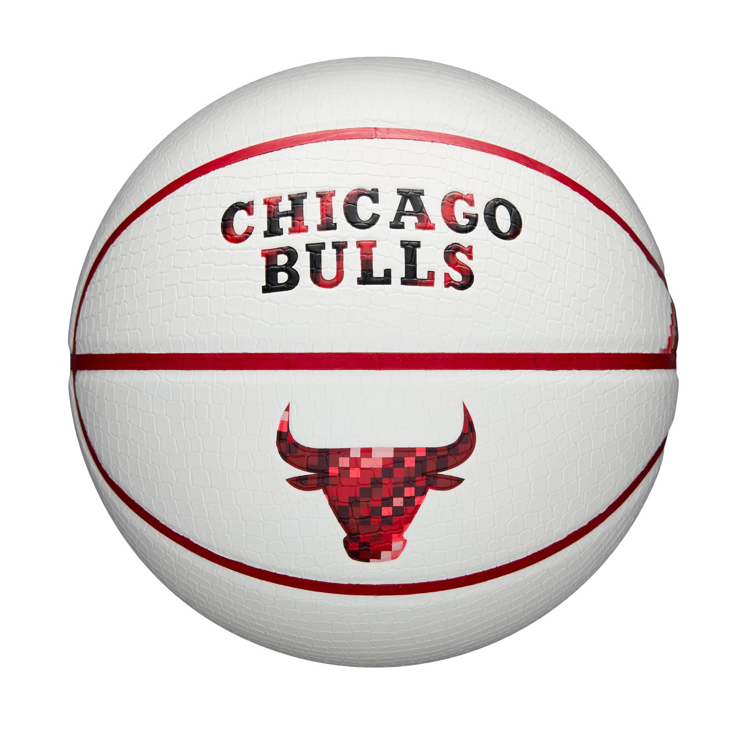 Levně Wilson NBA Team Pixel Basketball CHicago Bulls 7 - Unisex - Míč Wilson - Bílé - WZ4037202XB7