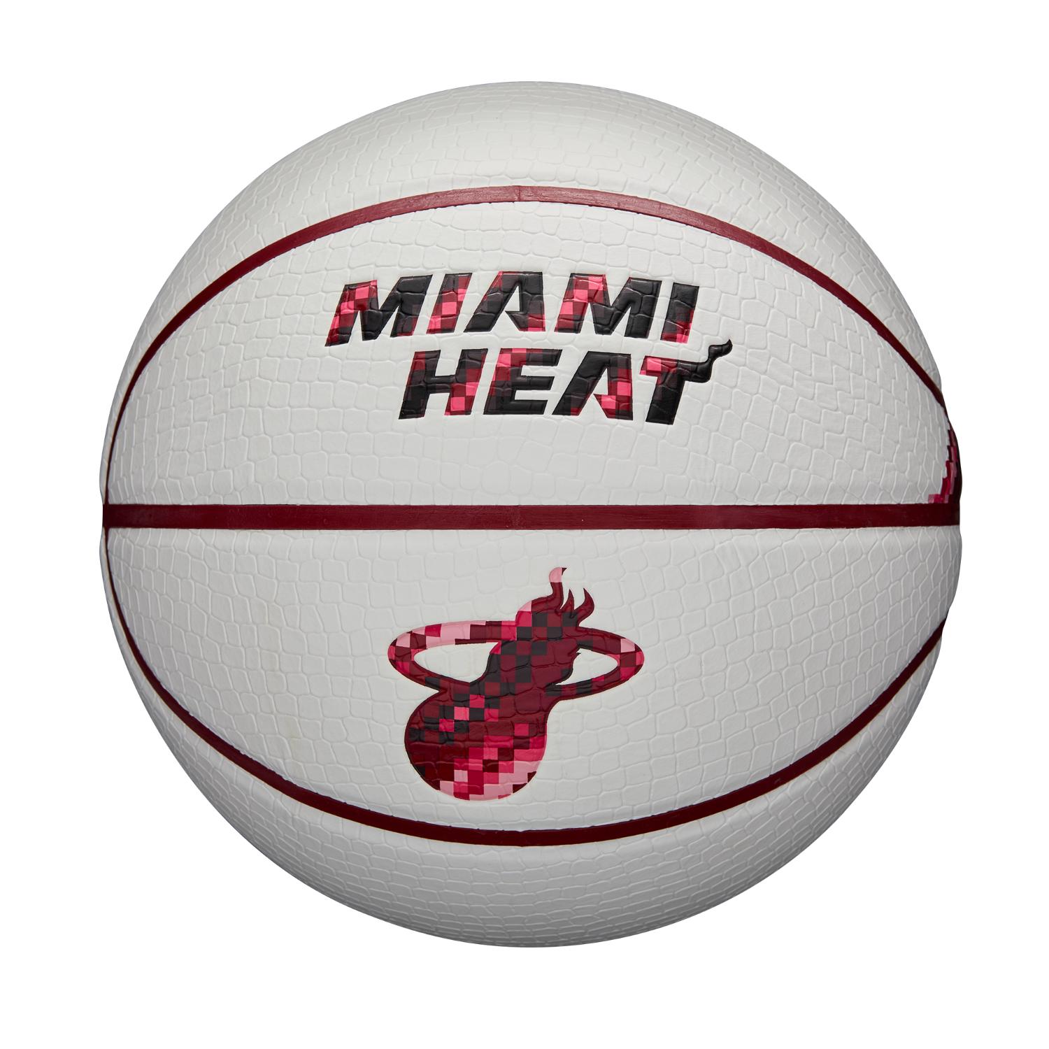 Levně Wilson NBA Team Pixel Basketball Miami Heat 7 - Unisex - Míč Wilson - Bílé - WZ4037205XB7